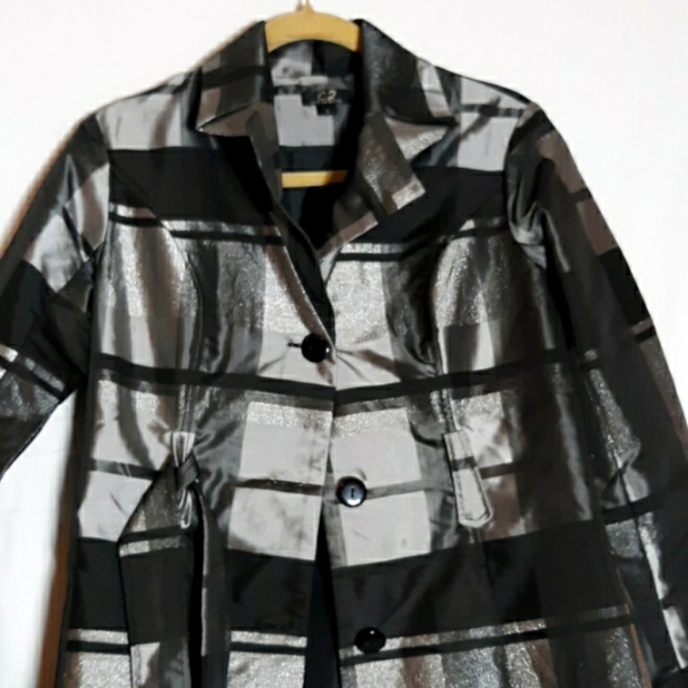 Dressy trench coat.
